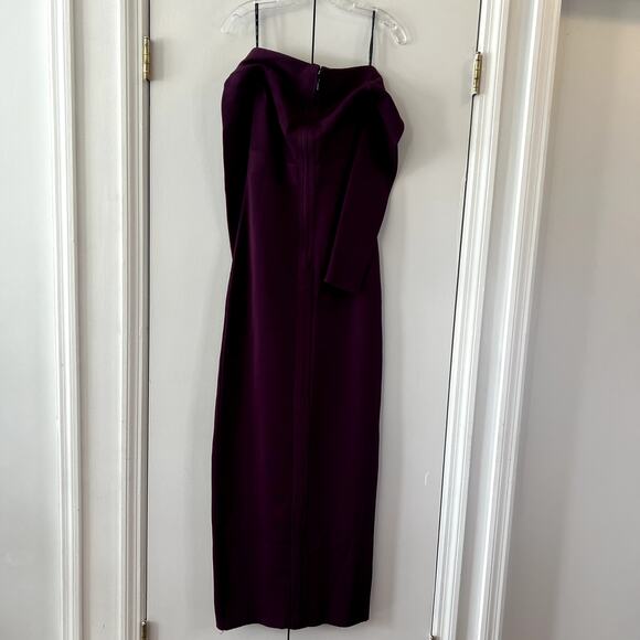 Herve Leger Purple Long Sleeve Off Shoulder Bandage Gown Dress Size M - Picture 9 of 9